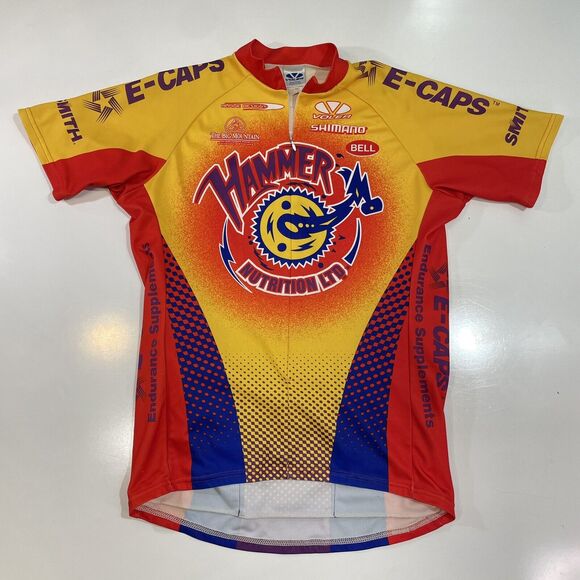 Voler Cycling Jersey Shirt Hammer Nutrition Blue Triathlon Top Men’s Large - Picture 1 of 6